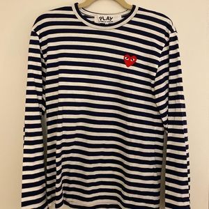 Comme des Garçons Play navy striped long sleeve